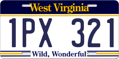 WV license plate 1PX321