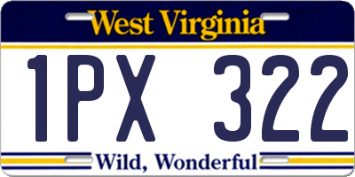 WV license plate 1PX322