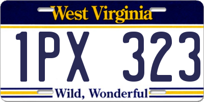 WV license plate 1PX323