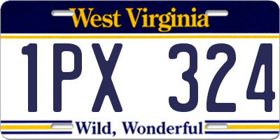 WV license plate 1PX324