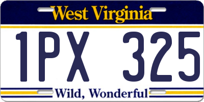 WV license plate 1PX325
