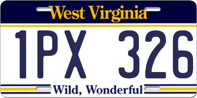 WV license plate 1PX326
