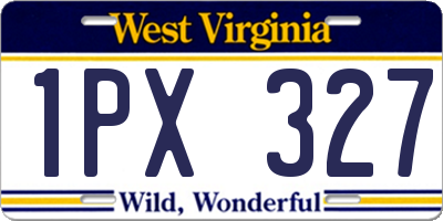 WV license plate 1PX327