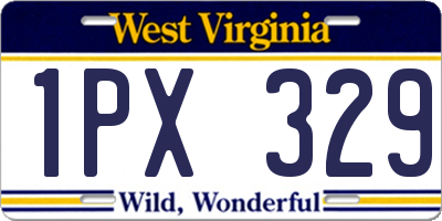WV license plate 1PX329