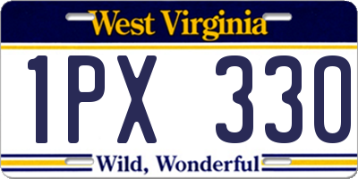 WV license plate 1PX330
