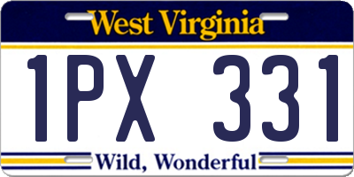 WV license plate 1PX331