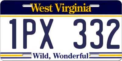 WV license plate 1PX332