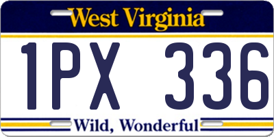 WV license plate 1PX336
