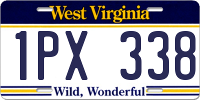 WV license plate 1PX338