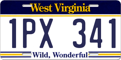 WV license plate 1PX341