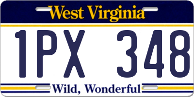 WV license plate 1PX348
