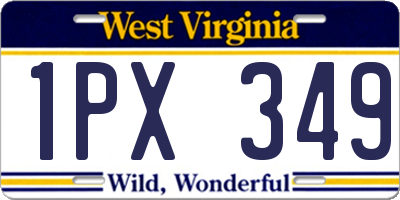 WV license plate 1PX349