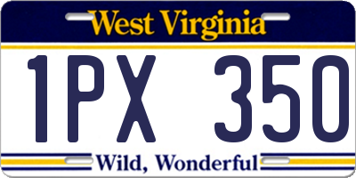 WV license plate 1PX350