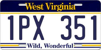 WV license plate 1PX351