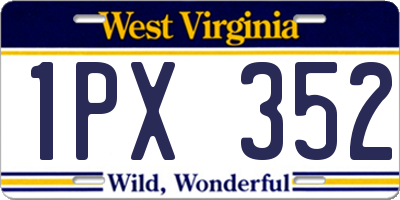 WV license plate 1PX352