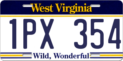 WV license plate 1PX354