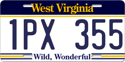 WV license plate 1PX355