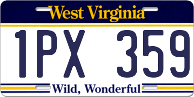 WV license plate 1PX359