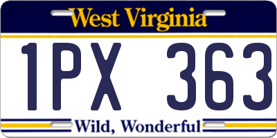 WV license plate 1PX363