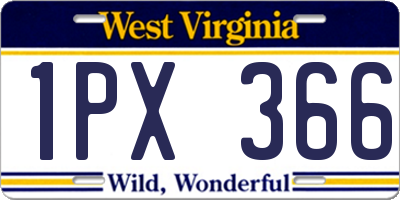 WV license plate 1PX366