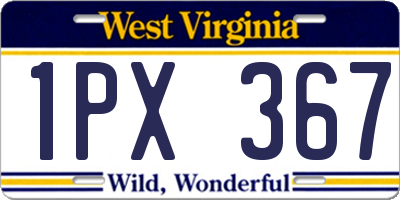 WV license plate 1PX367
