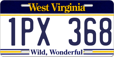 WV license plate 1PX368