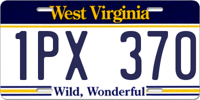 WV license plate 1PX370