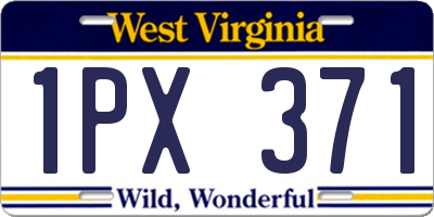 WV license plate 1PX371