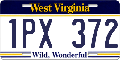 WV license plate 1PX372