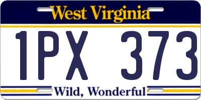 WV license plate 1PX373