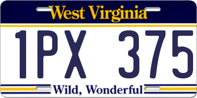WV license plate 1PX375