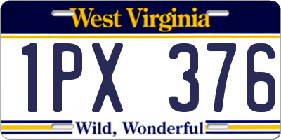 WV license plate 1PX376