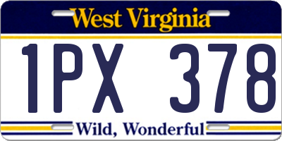 WV license plate 1PX378
