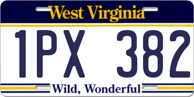 WV license plate 1PX382