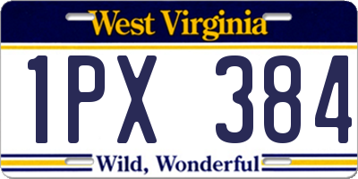 WV license plate 1PX384