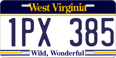 WV license plate 1PX385