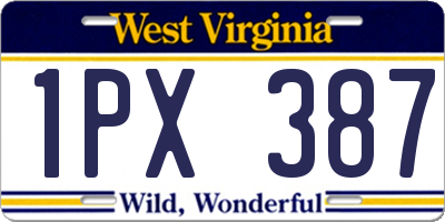 WV license plate 1PX387