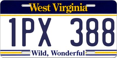 WV license plate 1PX388