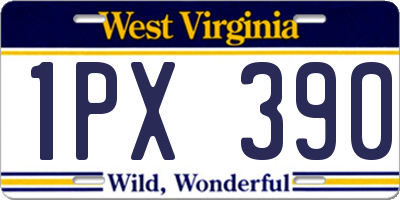 WV license plate 1PX390