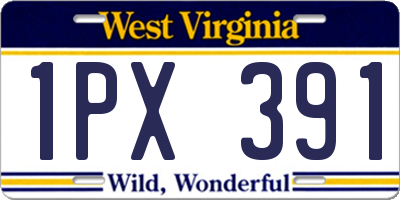 WV license plate 1PX391