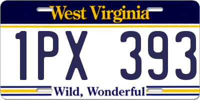 WV license plate 1PX393