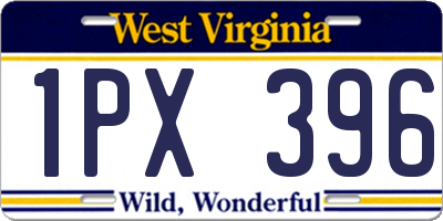 WV license plate 1PX396