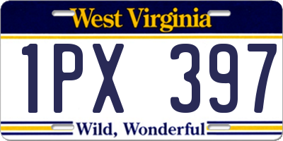 WV license plate 1PX397