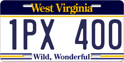WV license plate 1PX400
