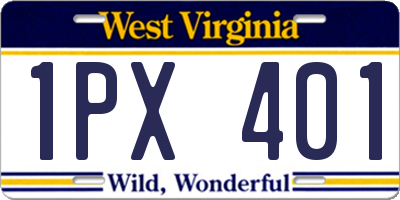 WV license plate 1PX401