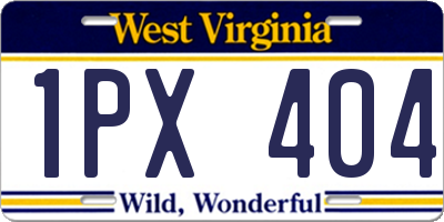 WV license plate 1PX404