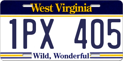 WV license plate 1PX405