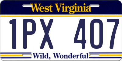 WV license plate 1PX407