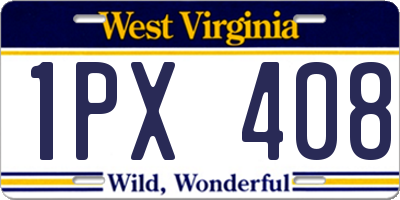 WV license plate 1PX408