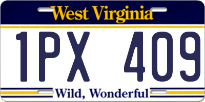 WV license plate 1PX409
